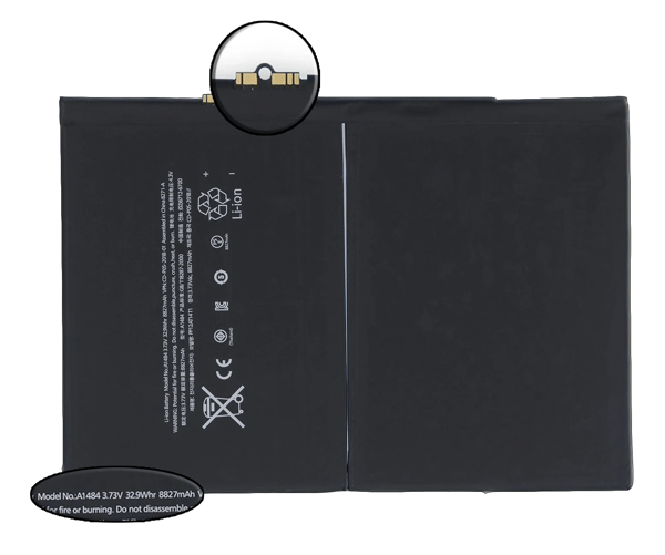 Batteri för iPad Air 1, iPad 5/7/8 A1484, 8827 mAh, original TI-chip