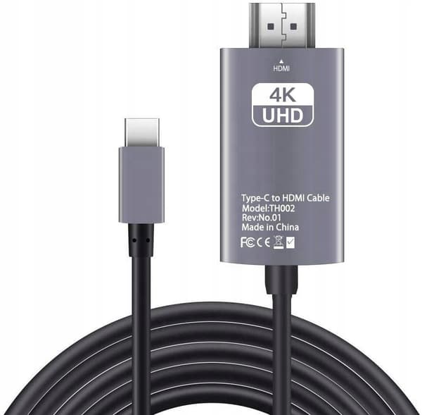 USB-C till HDMI-adapterkabel 2 m, 4K 30 Hz, MHL, flätad kabel
