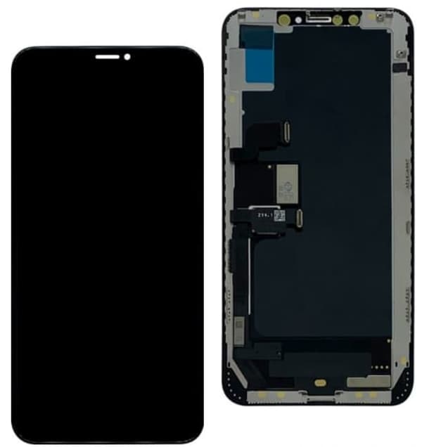 Original LCD-display med pekskärm för iPhone XS Max, komplett med ram