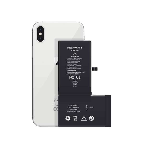 REPART-batteri för iPhone XS Max, 3700 mAh, hög kapacitet med verktygssats