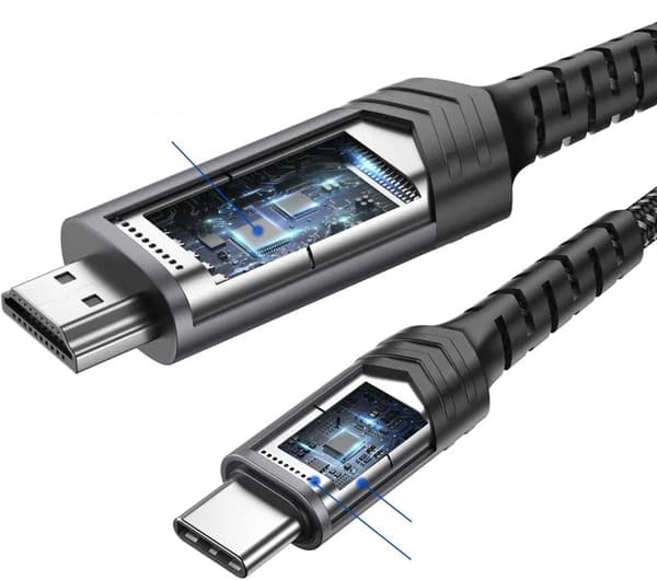 JSAUX USB-C till HDMI-kabel 4K 60 Hz, MHL, 3 m