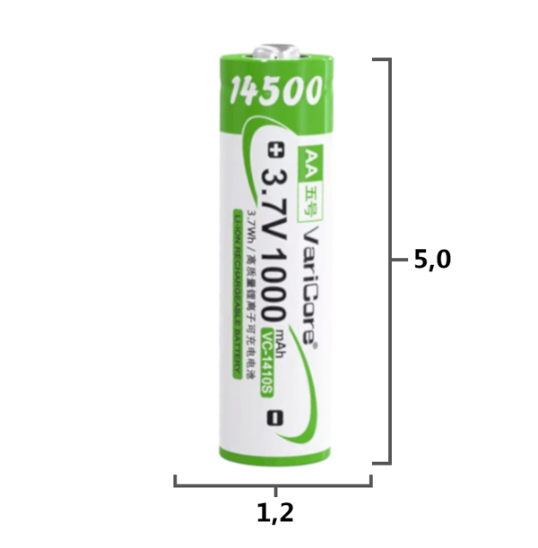 VariCore VC-1410S Plus 14500 Li-ion-batteri 3,7 V 1000 mAh