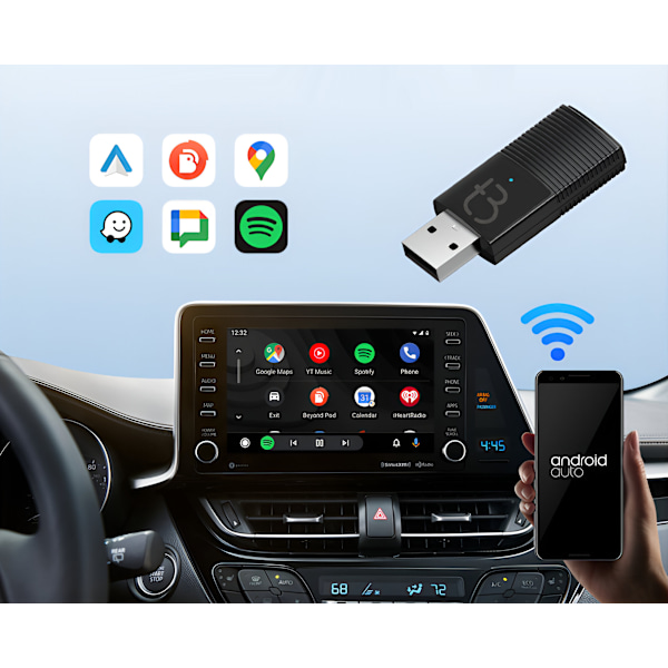 Trådlös Mini USB Adapter TB-NANO Carplay / Android Auto för din bil