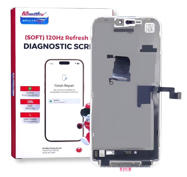 Skärm till iPhone 15 Pro Max Soft OLED 120 Hz med Diagnostic Flex