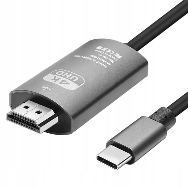 USB-C till HDMI-adapterkabel 2 m, 4K 30 Hz, MHL, flätad kabel