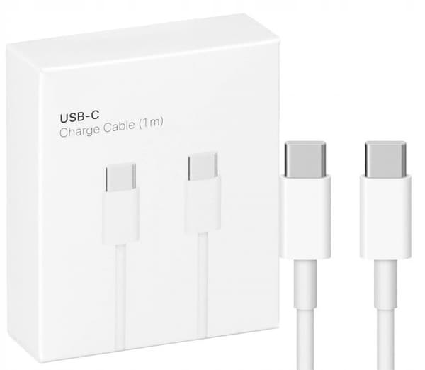 USB-C till USB-C Snabbladdningskabel 100 cm PD 40W QC 3.0 Vit