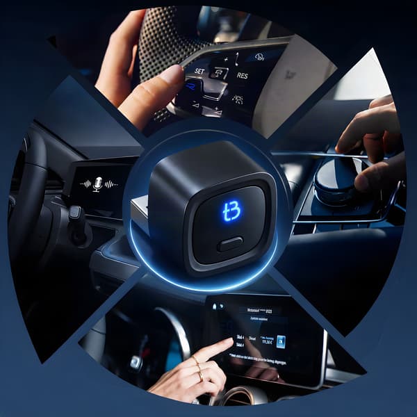 Tradebit TB NANO trådlös CarPlay/Android Auto-adapter, USB-A, Wi-Fi 6, Bluetooth 5.4