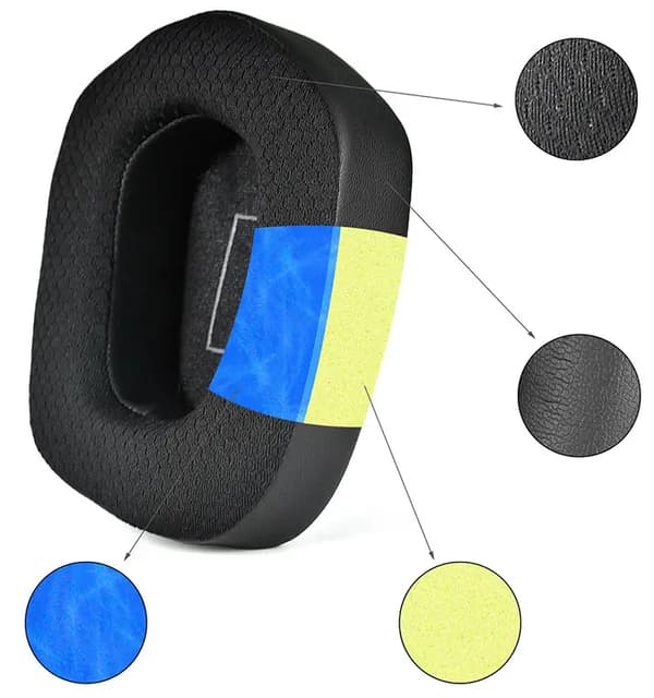 Logitech öronkuddar G733 G335 G535 Gel padding Svart