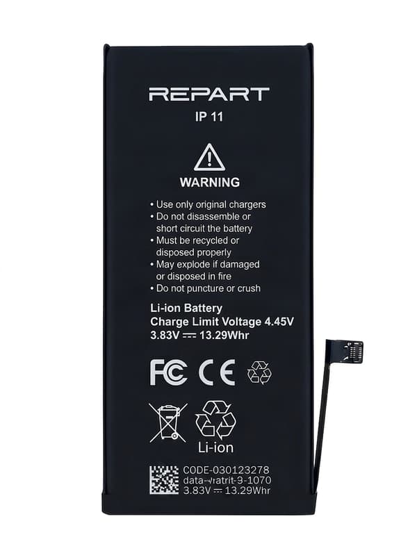 REPART Batteri för Apple iPhone 11, 3650 mAh – hög kapacitet