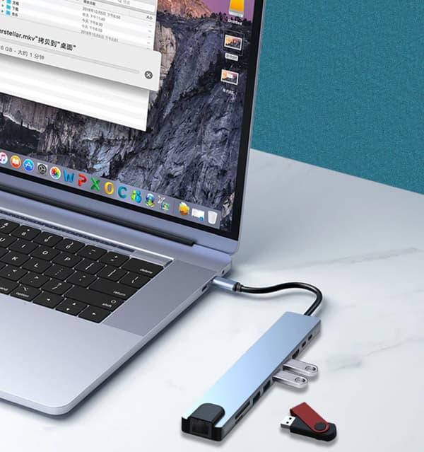 USB-C Dockningsstation 10-i-1 med HDMI 4K, USB 3.0, LAN och PD 87 W