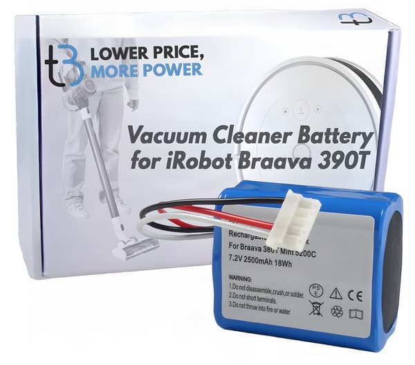 Batteri till iRobot Braava 390T/Mint 5200C, 2500 mAh, 7,2 V Ni-MH