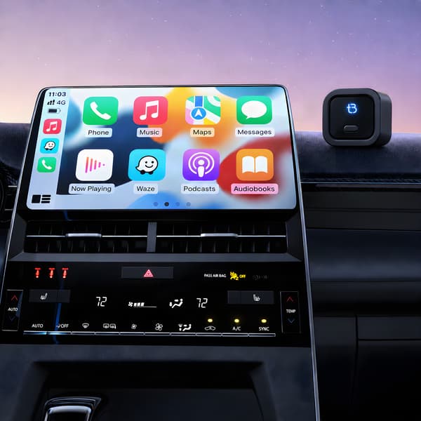 Tradebit TB NANO trådlös CarPlay/Android Auto-adapter, USB-A, Wi-Fi 6, Bluetooth 5.4