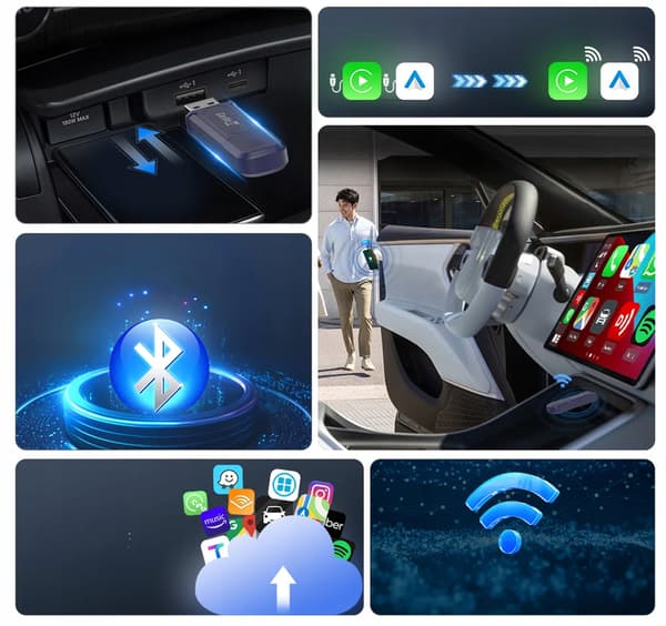 CarlinKit Mini SE Pro adapter för Apple CarPlay Android Auto Trådlös