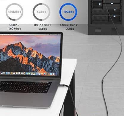 JSAUX USB-C-hane till USB-C-hona adapterkabel 100W/5A 1M