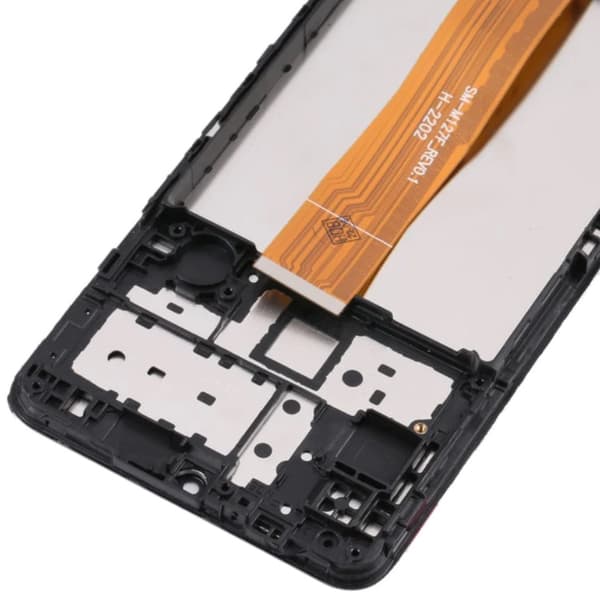 Original LCD-skärm med pekskärm och ram för Samsung Galaxy M12 SM-M127, IPS, svart