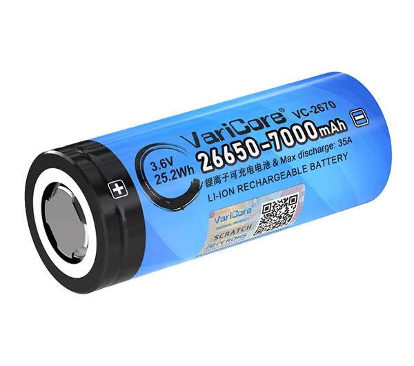 VariCore VC-2670 Li-ion-batteri 26650 med PCB, 3,7 V, 7000 mAh
