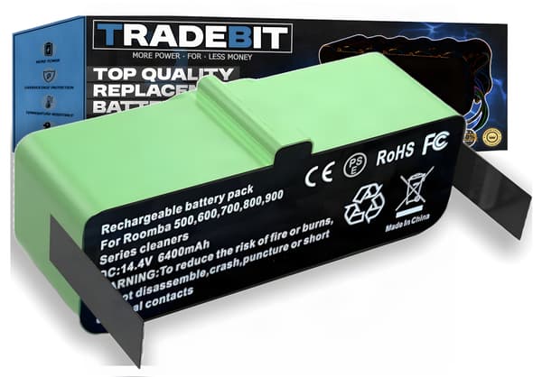Batteri 6400 mAh 14,4 V för iRobot Roomba 600-, 800- och 900-serien