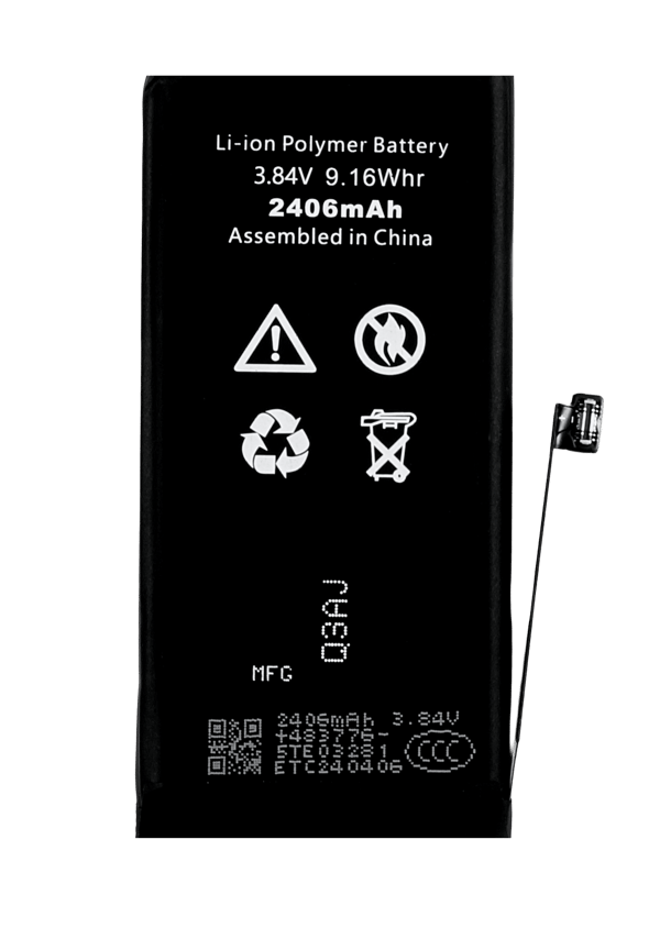 REPART Batteri för Apple iPhone 13 mini, 2406 mAh, diagnostiserbart, inkl. tejp