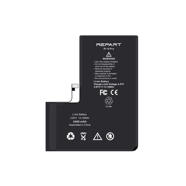 REPART-batteri 3400 mAh för Apple iPhone 14 Pro med högre kapacitet
