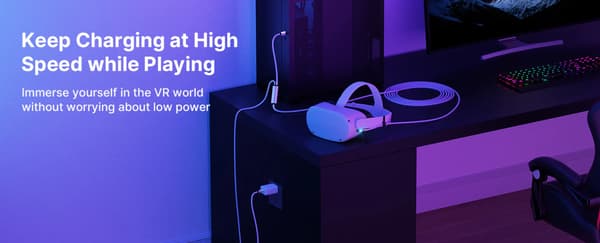 5M kabel för Meta Oculus Quest Steam VR PC VR Pro USB-C vinklad USB-A