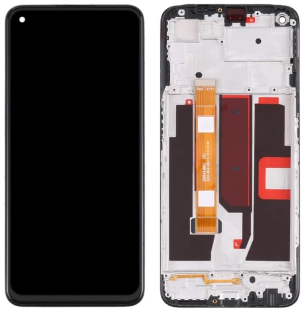 Original LCD-display med pekskärm för OPPO A74 5G CPH2197, renoverad, svart ram