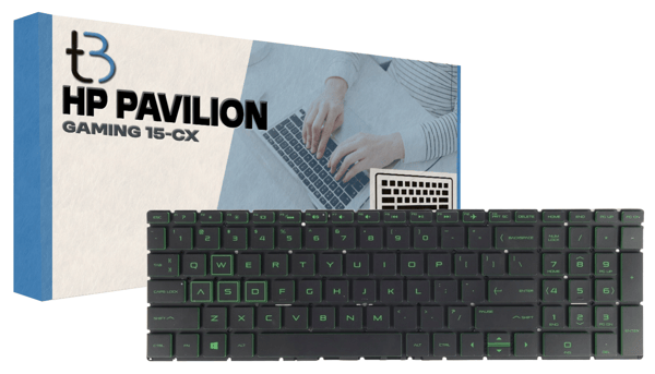 HP Pavilion Gaming 15-cx tangentbord, US QWERTY, grön LED-belysning