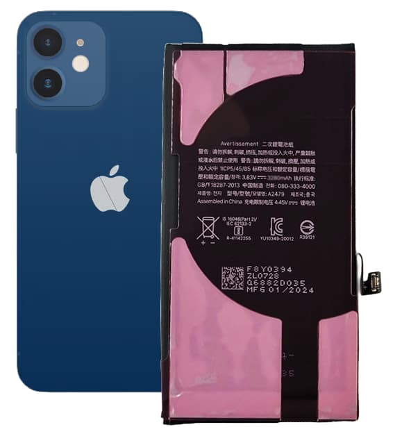 Batteri för Apple iPhone 12/12 Pro, 3230 mAh, omskrivningsbart utan varning