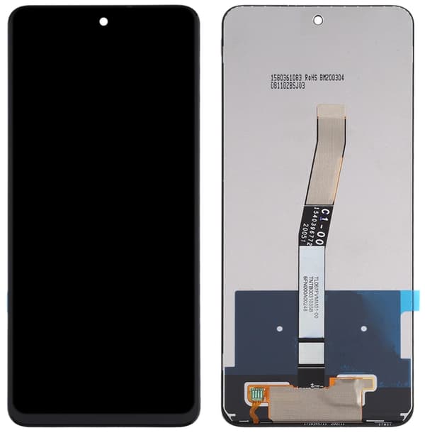 Original LCD-skärm med pekskärm för Xiaomi Redmi Note 9 Pro, renoverad, svart