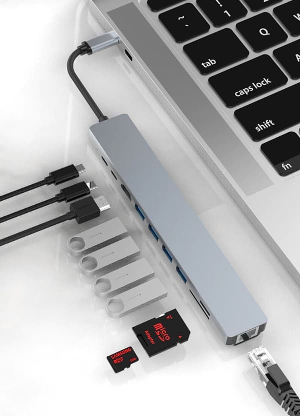 USB-C Dockningsstation 10-i-1 med HDMI 4K, USB 3.0, LAN och PD 87 W