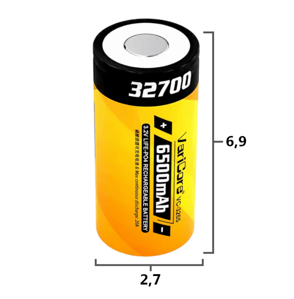 VariCore VC-3265 LiFePO4-batteri 32700, 3,2 V, 6500 mAh