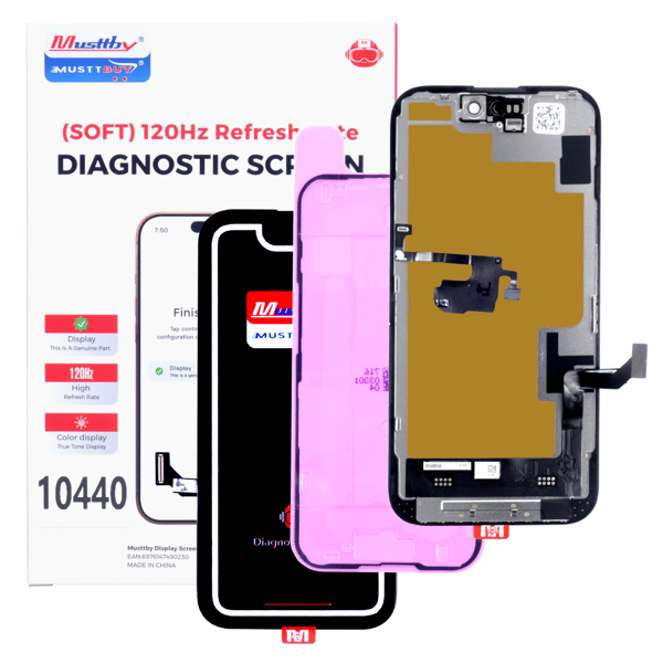 Skärm för Apple iPhone 15, Soft OLED med Diagnostic Flex och närhetssensor