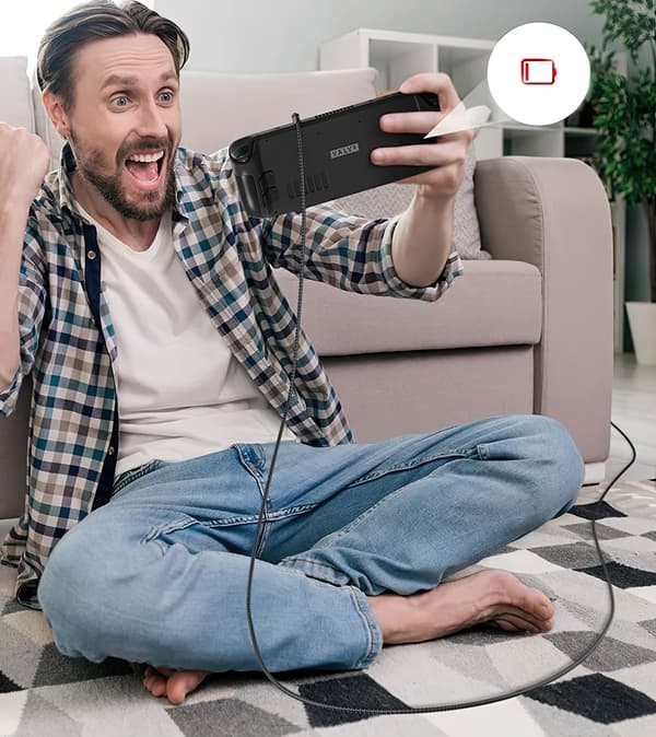 JSAUX 90 graders vinkelkabel USB C - USB C 60W Steam Deck