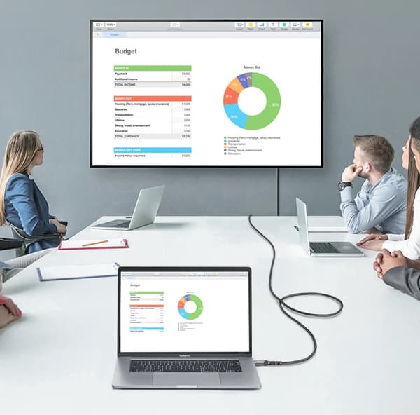 JSAUX USB-C till HDMI-kabel 4K 60 Hz, MHL, 3 m