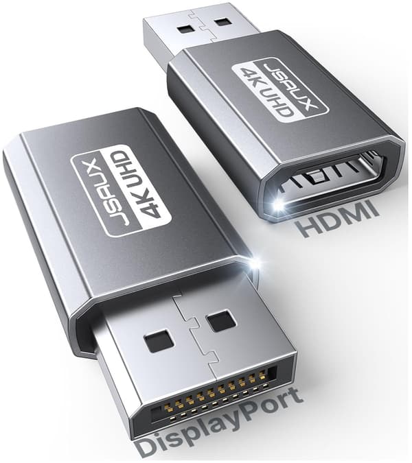 JSAUX-adapter 4k@30Hz 2k@120Hz DisplayPots till HDMI
