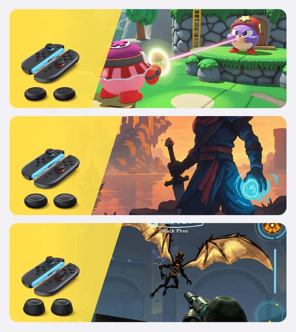 Joy-Con 6in1 JSAUX suddlock för Nintendo Switch 2 Svart