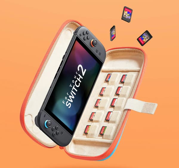 Blå JSAUX ultratunt lättviktsfodral för Nintendo Switch 2-konsolen