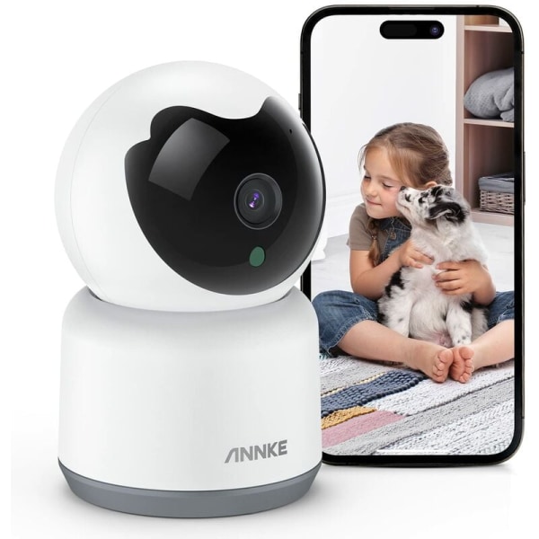 Inomhus WiFi-övervakningskamera, 360° 3MP trådlös kamera för baby/husdjur/hem, AI Human Motion Detection, Night Vision, Two-Way Audio, Smartphone