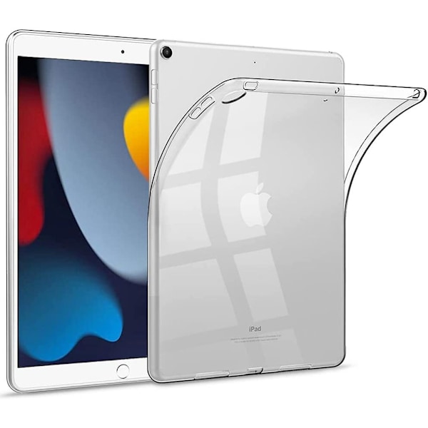 Fodral för iPad 10.2\" (iPad 9:e generationen 2021/iPad 8:e generationen 2020 / iPad 7:e generationen 2019), transparent silikonfodral TPU baksida skyddande fodral