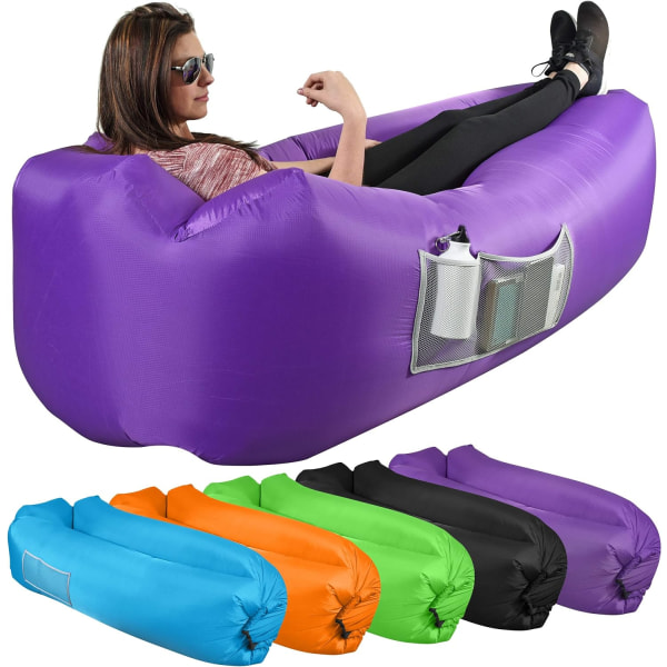 Utomhus uppblåsbar luftstol/soffa - kraftigt nylon - Purple