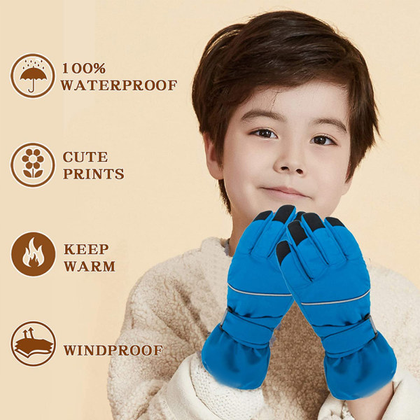 Barn Vinterhandske Pojkar Flickor Snow Ski Vattentäta handskar för