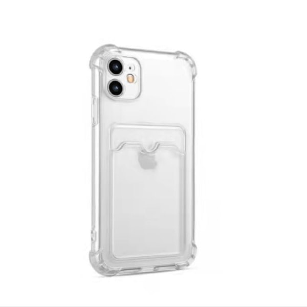 iPhone 11 fodral med korthållare TPU transparent