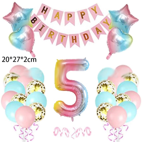 Gradient färgbåge Födelsedagsballonger Dekorationer Rosa och Blå