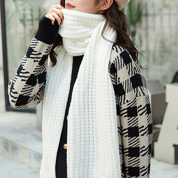 Kvinnors vinter stickad obegränsad halsduk mode tjock varm