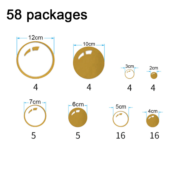 Spegelväggklistermärken 58 DIY Circle Bubble Badrum Heminredning