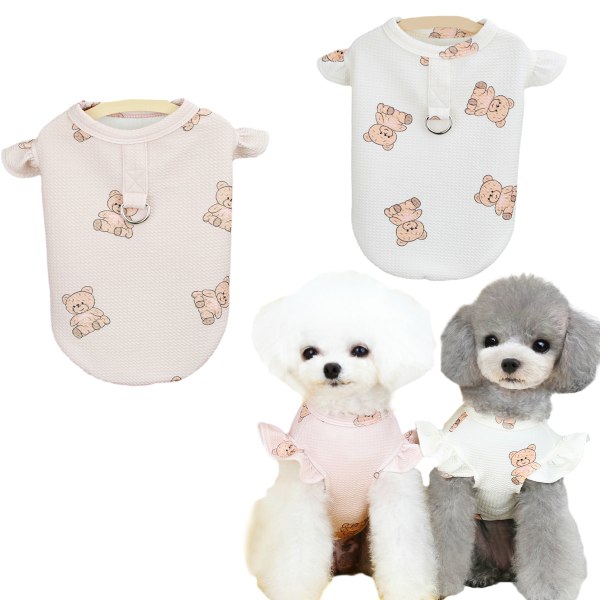 2-pack Hundtröja Sommar Lättvikts T-shirts för husdjur Pet Dog Cat Clo
