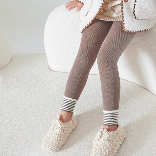 Winter Girls Leggings Byxor，Ogenomskinliga strumpbyxor, elastiska varma