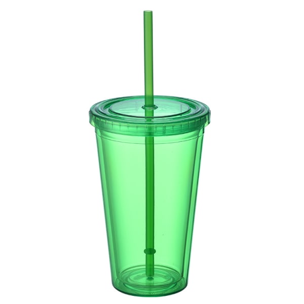 Dubbelväggsglas med och halm, plastglas, återanvändning Green