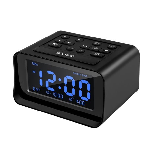 Digital LED-klockradio för sovrum med USB laddningsport black 4753 | black  | Fyndiq