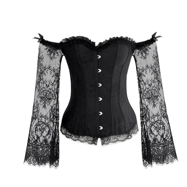 Korsetter för kvinnor Bustier Top Gothic Sexig axel med remmar