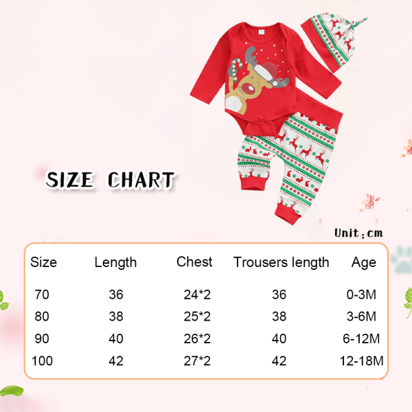 Jul långärmad babybyxor kostym för flickor